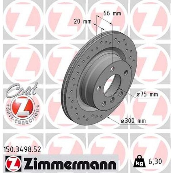 Zimmermann Brake Disc - Sport/Coated, 150.3498.52 150.3498.52 - main